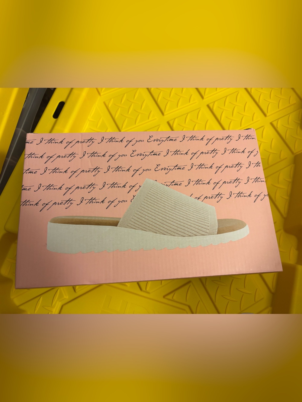 Kensie Cream Ribbed Slide Mule